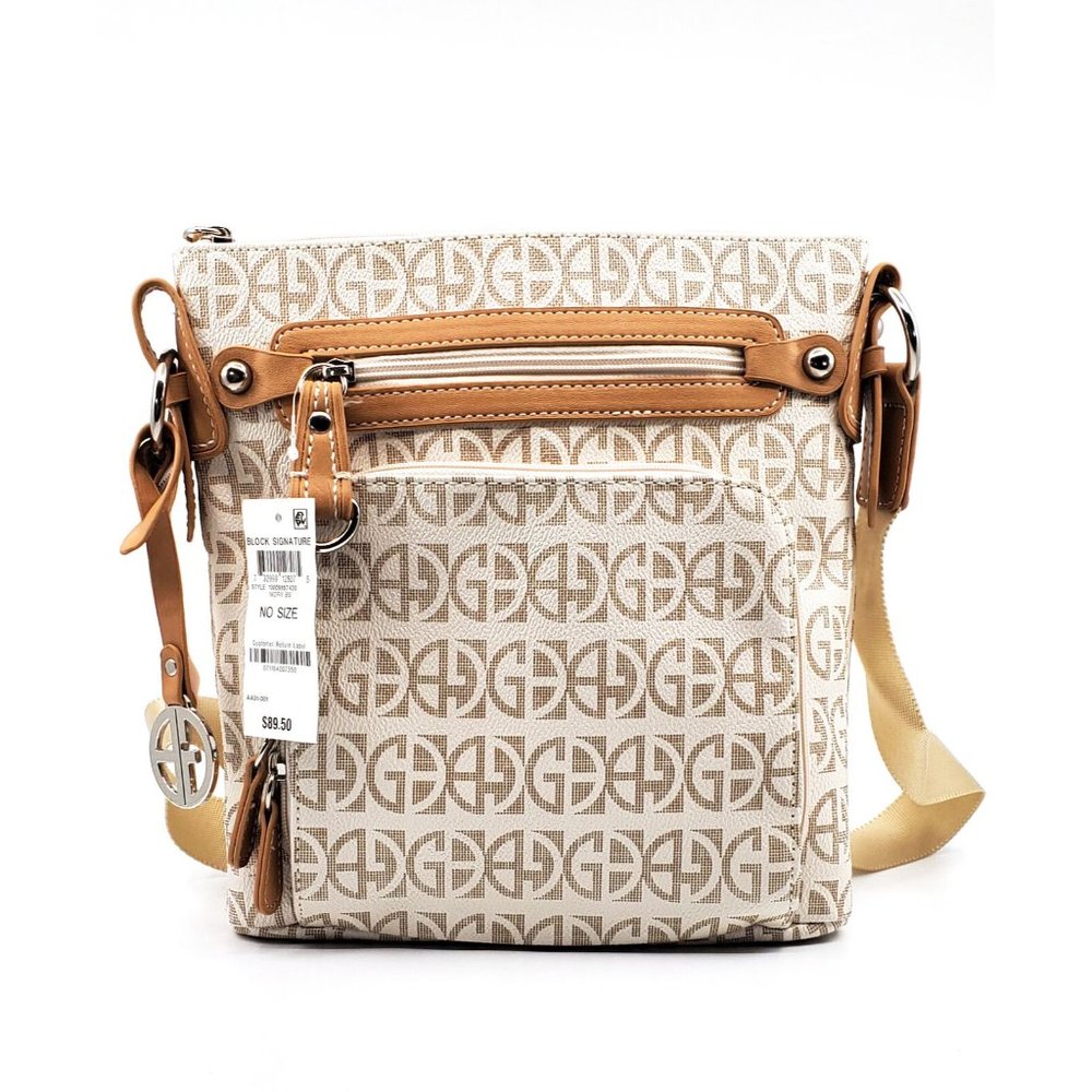 NWD Giani Bernini Khaki Block Signature Crossbody - Picture 1 of 7